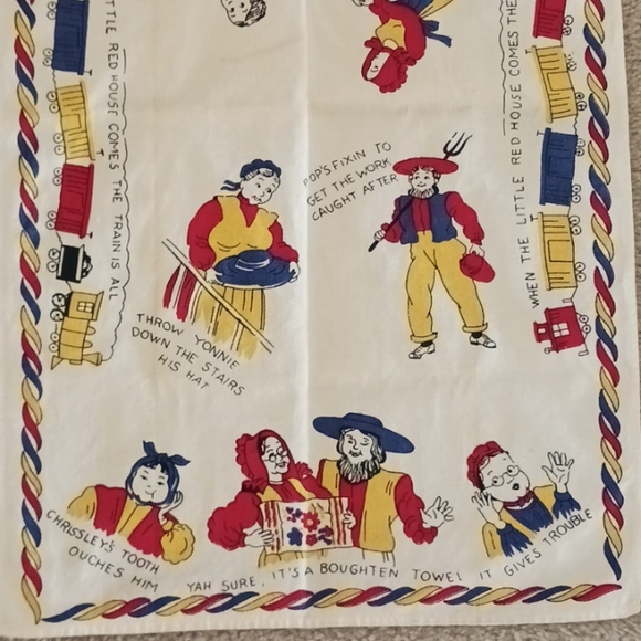 Amish Pennsylvania Dutch Tea Towel Vintage Kitchen - Picture 2 of 4